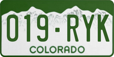 CO license plate 019RYK