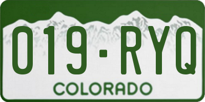 CO license plate 019RYQ
