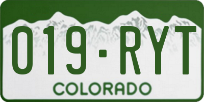 CO license plate 019RYT