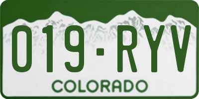 CO license plate 019RYV