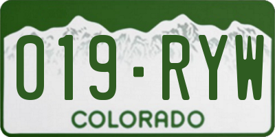 CO license plate 019RYW