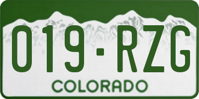 CO license plate 019RZG