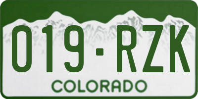 CO license plate 019RZK