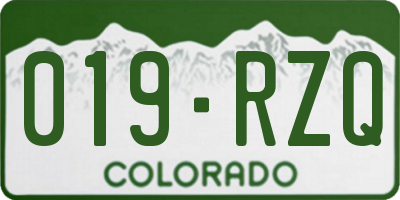 CO license plate 019RZQ