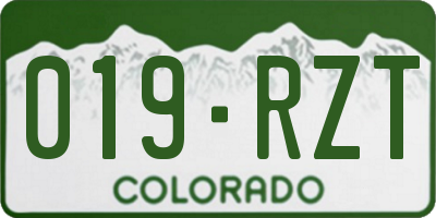 CO license plate 019RZT