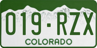 CO license plate 019RZX