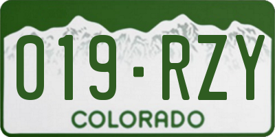 CO license plate 019RZY