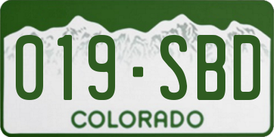 CO license plate 019SBD