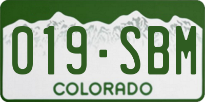 CO license plate 019SBM