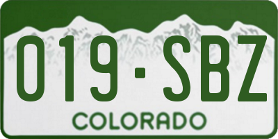 CO license plate 019SBZ