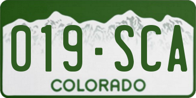 CO license plate 019SCA