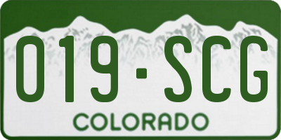 CO license plate 019SCG
