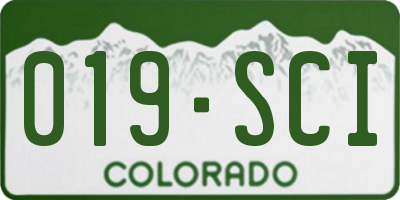 CO license plate 019SCI