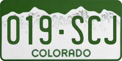 CO license plate 019SCJ