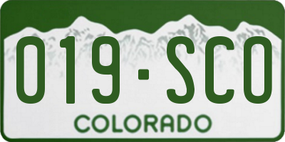 CO license plate 019SCO