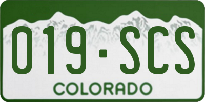 CO license plate 019SCS
