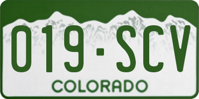CO license plate 019SCV