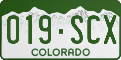 CO license plate 019SCX
