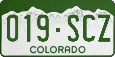 CO license plate 019SCZ