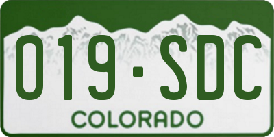 CO license plate 019SDC