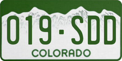 CO license plate 019SDD