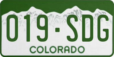 CO license plate 019SDG