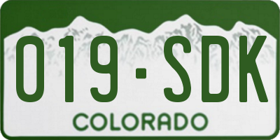 CO license plate 019SDK