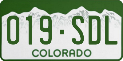 CO license plate 019SDL