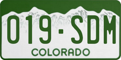 CO license plate 019SDM