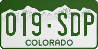 CO license plate 019SDP
