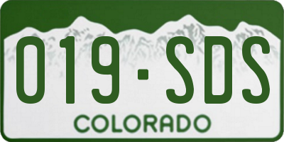 CO license plate 019SDS