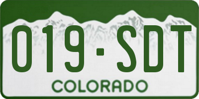 CO license plate 019SDT
