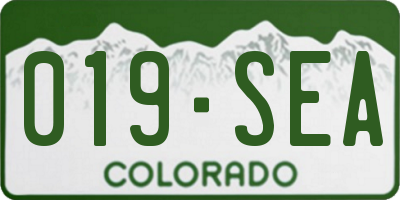 CO license plate 019SEA