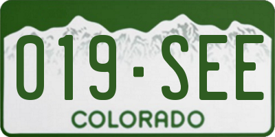 CO license plate 019SEE