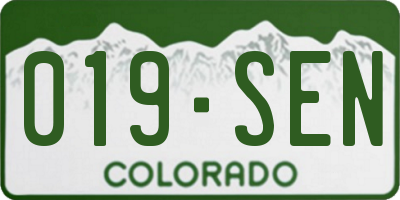 CO license plate 019SEN