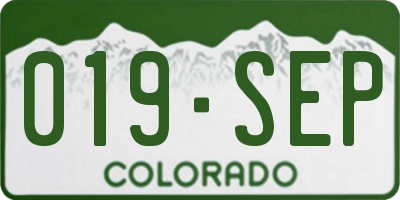 CO license plate 019SEP