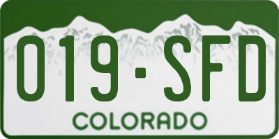 CO license plate 019SFD