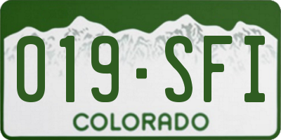CO license plate 019SFI