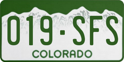 CO license plate 019SFS