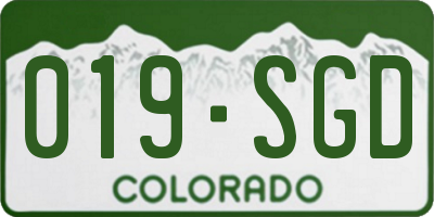 CO license plate 019SGD