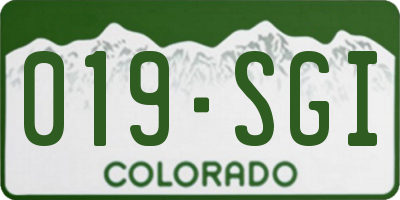 CO license plate 019SGI