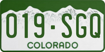 CO license plate 019SGQ
