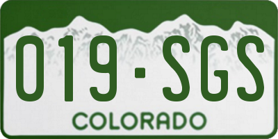 CO license plate 019SGS