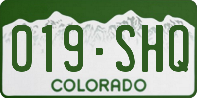 CO license plate 019SHQ