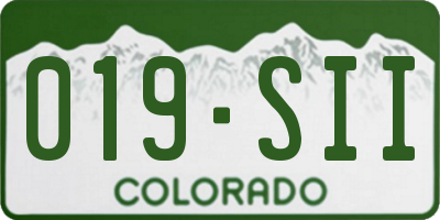 CO license plate 019SII