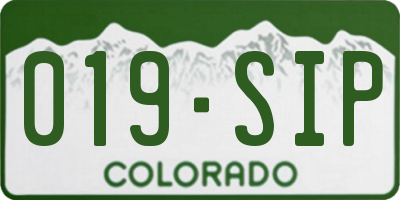 CO license plate 019SIP