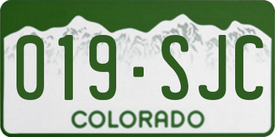 CO license plate 019SJC
