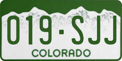 CO license plate 019SJJ