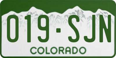 CO license plate 019SJN