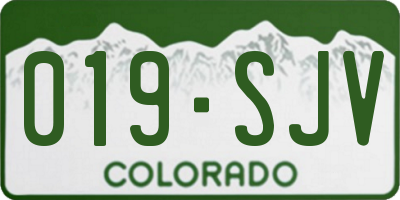 CO license plate 019SJV